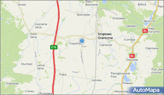 mapa Smętówko, Smętówko na mapie Targeo